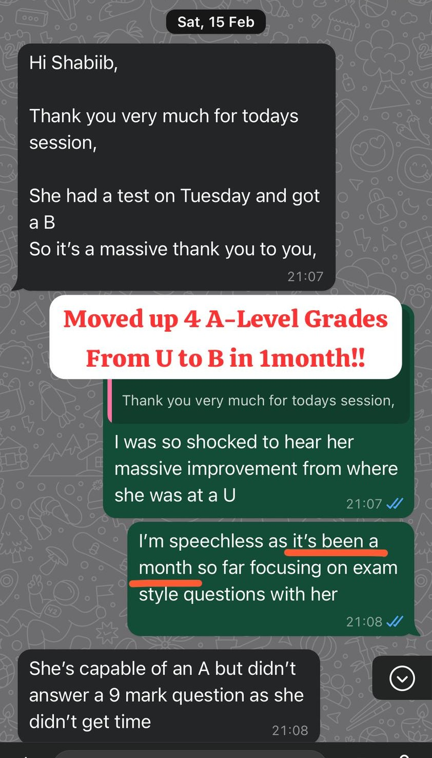 A-level maths student grade